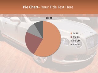 A White Car Is On Display In A Showroom PowerPoint Template