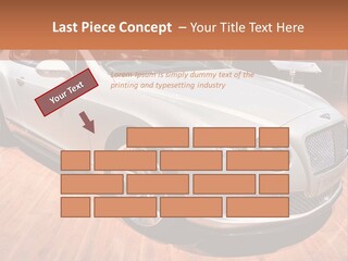 A White Car Is On Display In A Showroom PowerPoint Template