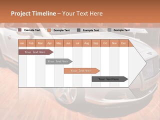 A White Car Is On Display In A Showroom PowerPoint Template