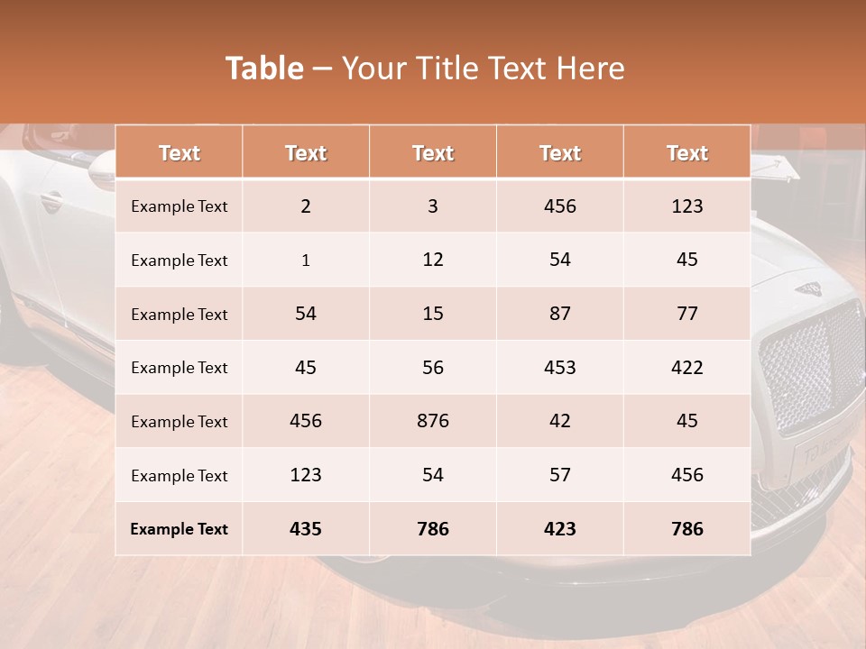 A White Car Is On Display In A Showroom PowerPoint Template