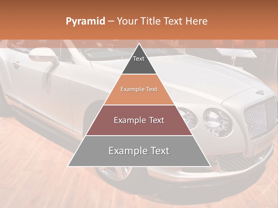 A White Car Is On Display In A Showroom PowerPoint Template