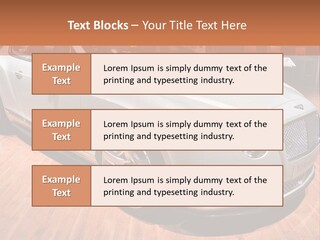 A White Car Is On Display In A Showroom PowerPoint Template