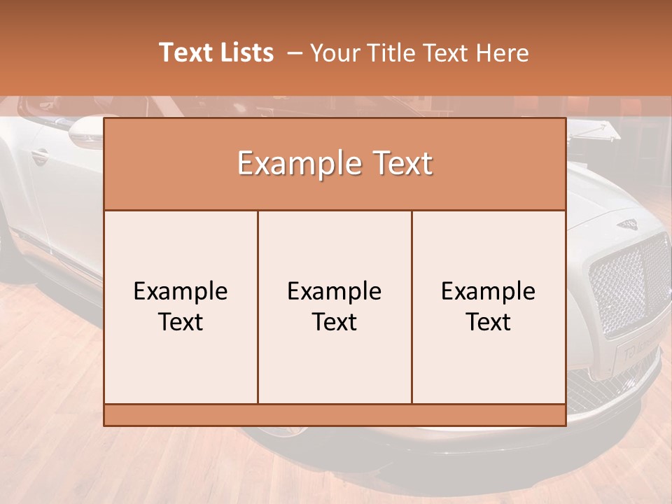 A White Car Is On Display In A Showroom PowerPoint Template