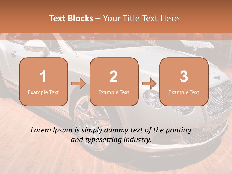A White Car Is On Display In A Showroom PowerPoint Template