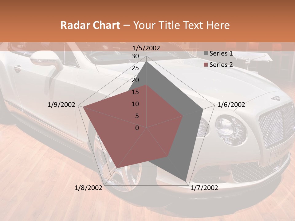 A White Car Is On Display In A Showroom PowerPoint Template
