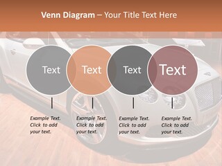 A White Car Is On Display In A Showroom PowerPoint Template