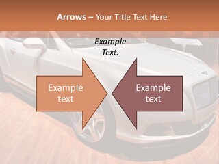 A White Car Is On Display In A Showroom PowerPoint Template