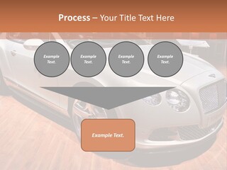 A White Car Is On Display In A Showroom PowerPoint Template