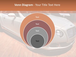 A White Car Is On Display In A Showroom PowerPoint Template