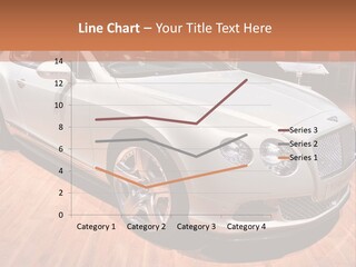 A White Car Is On Display In A Showroom PowerPoint Template