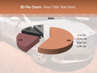 A White Car Is On Display In A Showroom PowerPoint Template