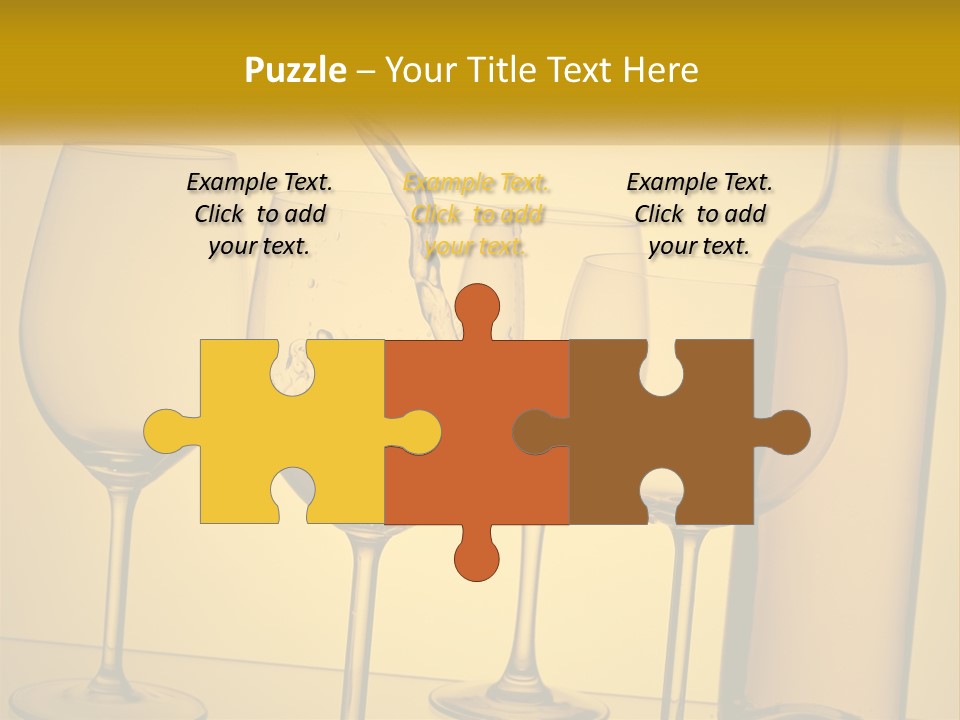 A Bottle Of Wine Is Being Poured Into Wine Glasses PowerPoint Template