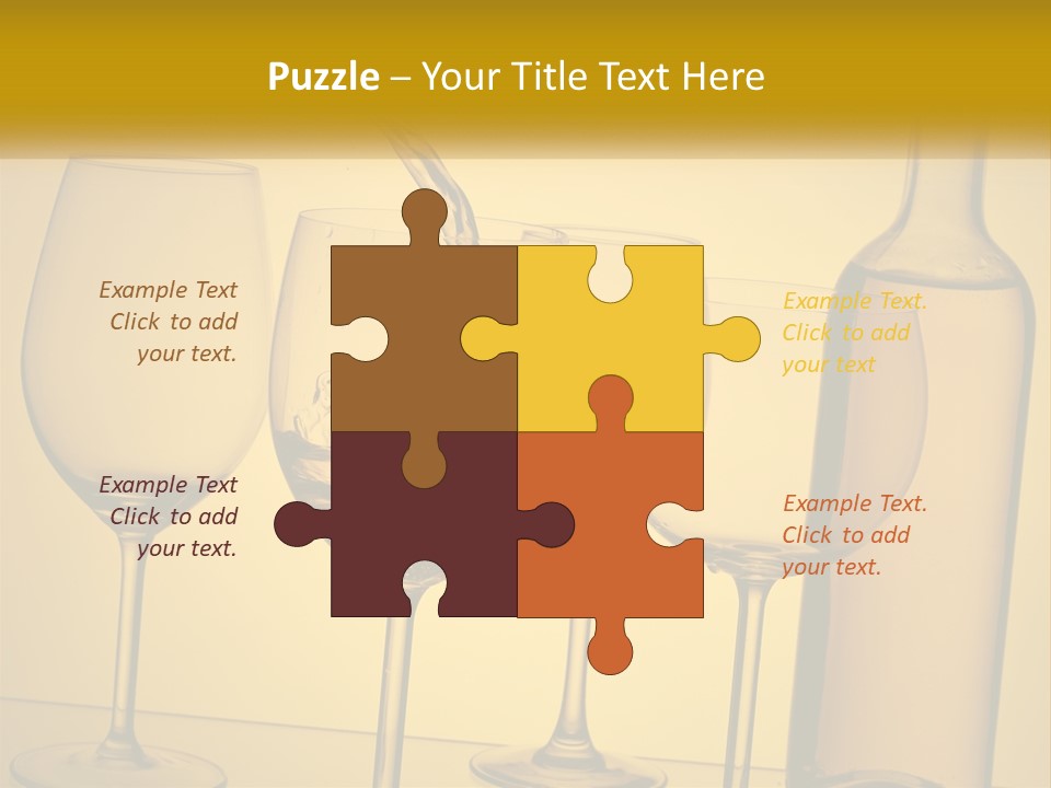 A Bottle Of Wine Is Being Poured Into Wine Glasses PowerPoint Template