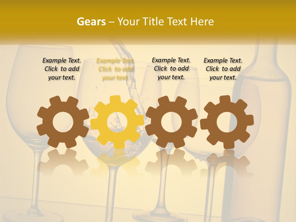 A Bottle Of Wine Is Being Poured Into Wine Glasses PowerPoint Template