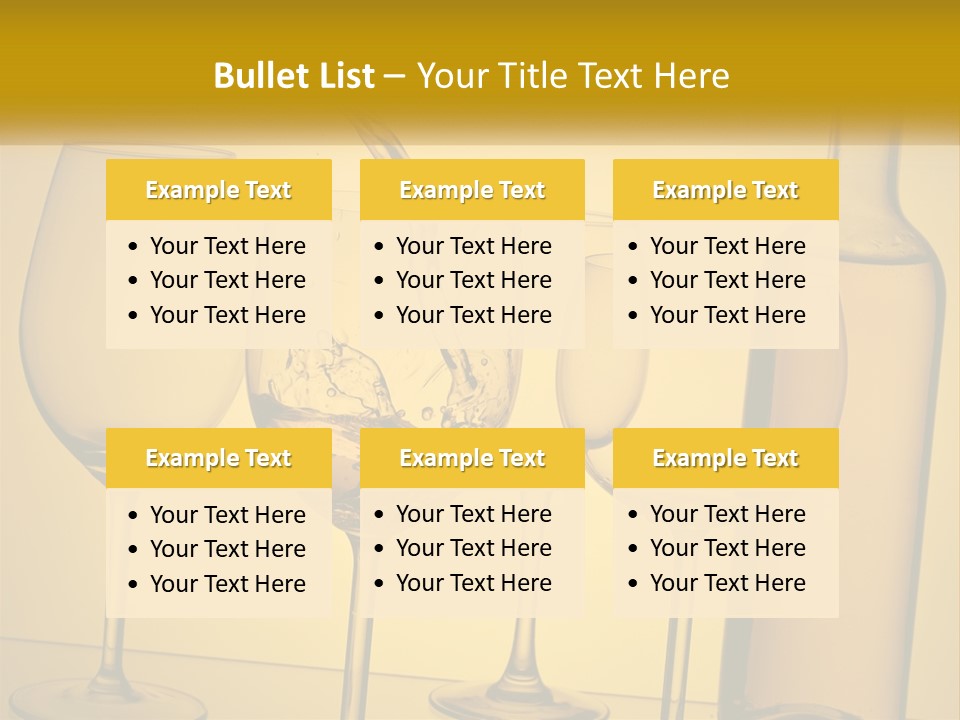 A Bottle Of Wine Is Being Poured Into Wine Glasses PowerPoint Template