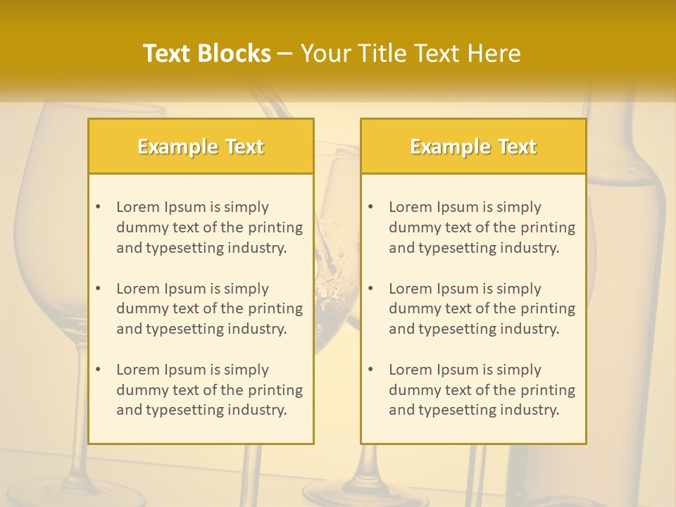 A Bottle Of Wine Is Being Poured Into Wine Glasses PowerPoint Template