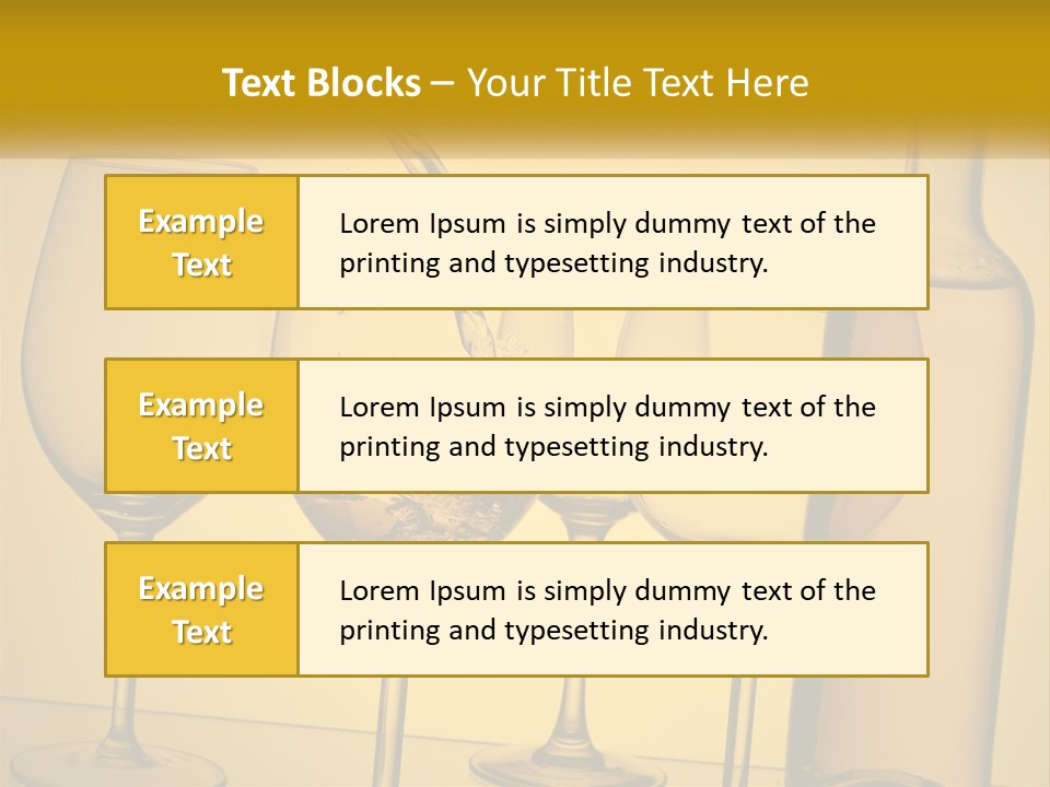 A Bottle Of Wine Is Being Poured Into Wine Glasses PowerPoint Template