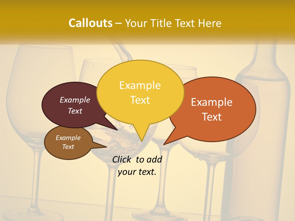 A Bottle Of Wine Is Being Poured Into Wine Glasses PowerPoint Template