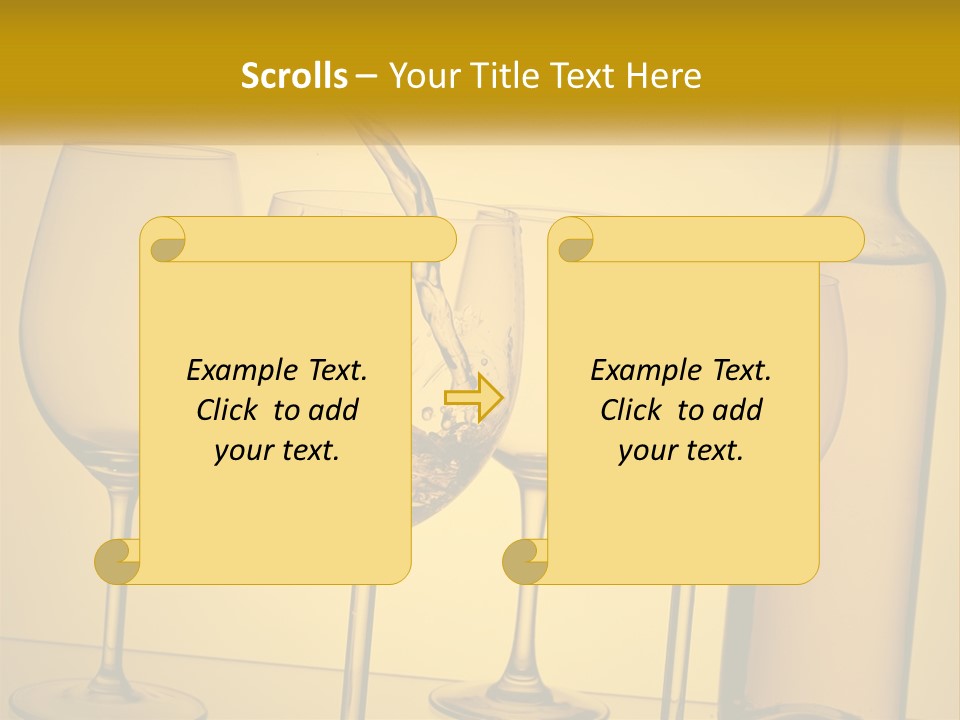 A Bottle Of Wine Is Being Poured Into Wine Glasses PowerPoint Template