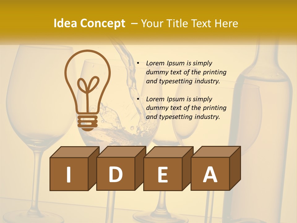 A Bottle Of Wine Is Being Poured Into Wine Glasses PowerPoint Template