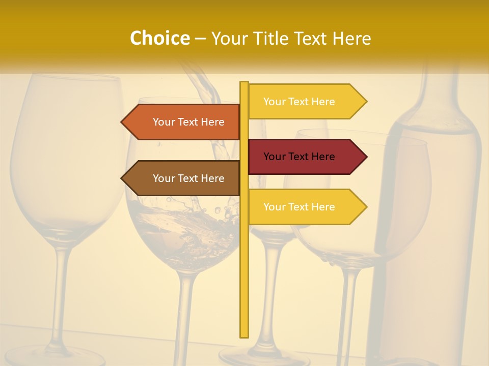 A Bottle Of Wine Is Being Poured Into Wine Glasses PowerPoint Template