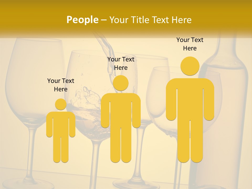 A Bottle Of Wine Is Being Poured Into Wine Glasses PowerPoint Template