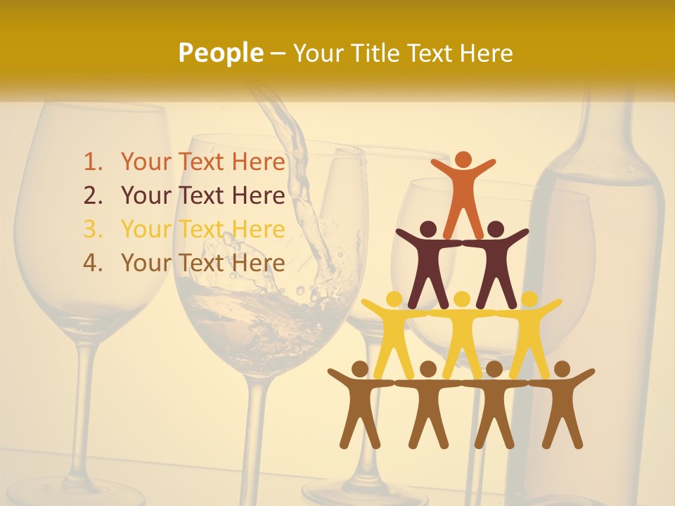 A Bottle Of Wine Is Being Poured Into Wine Glasses PowerPoint Template