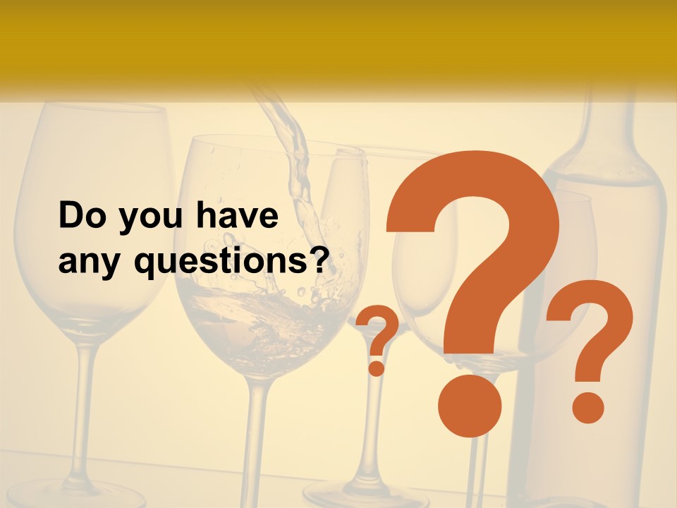 A Bottle Of Wine Is Being Poured Into Wine Glasses PowerPoint Template