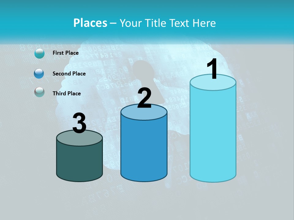 A Keyhole In The Middle Of A Cloud With Numbers In The Background PowerPoint Template