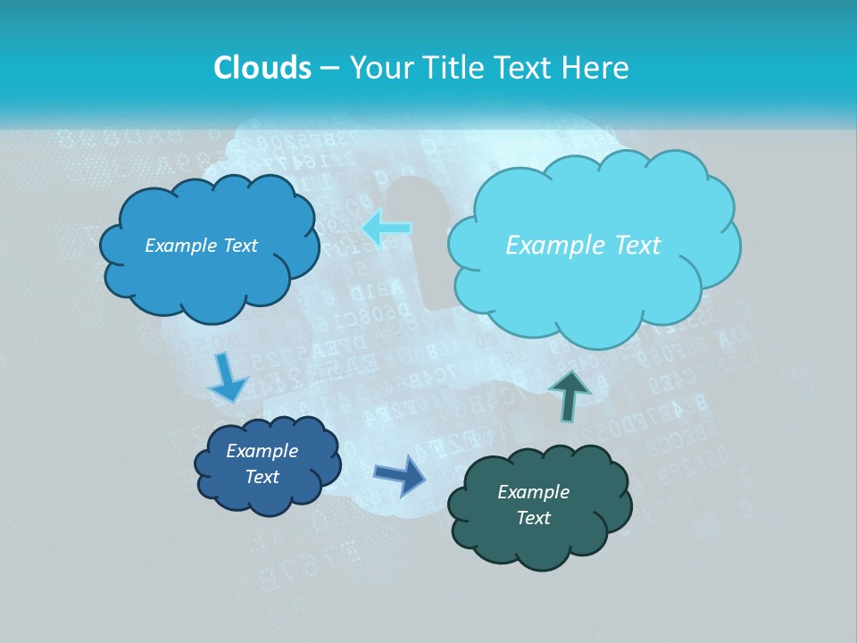 A Keyhole In The Middle Of A Cloud With Numbers In The Background PowerPoint Template