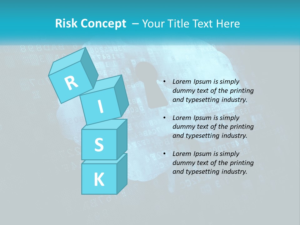 A Keyhole In The Middle Of A Cloud With Numbers In The Background PowerPoint Template