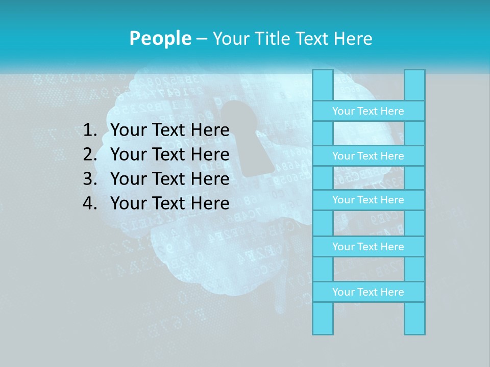 A Keyhole In The Middle Of A Cloud With Numbers In The Background PowerPoint Template