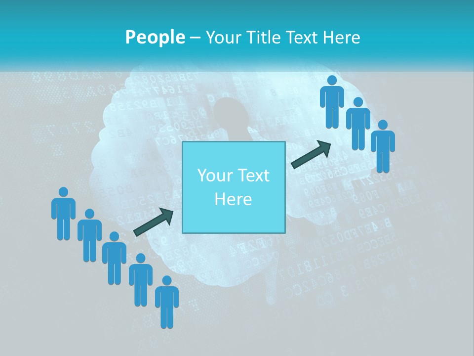 A Keyhole In The Middle Of A Cloud With Numbers In The Background PowerPoint Template