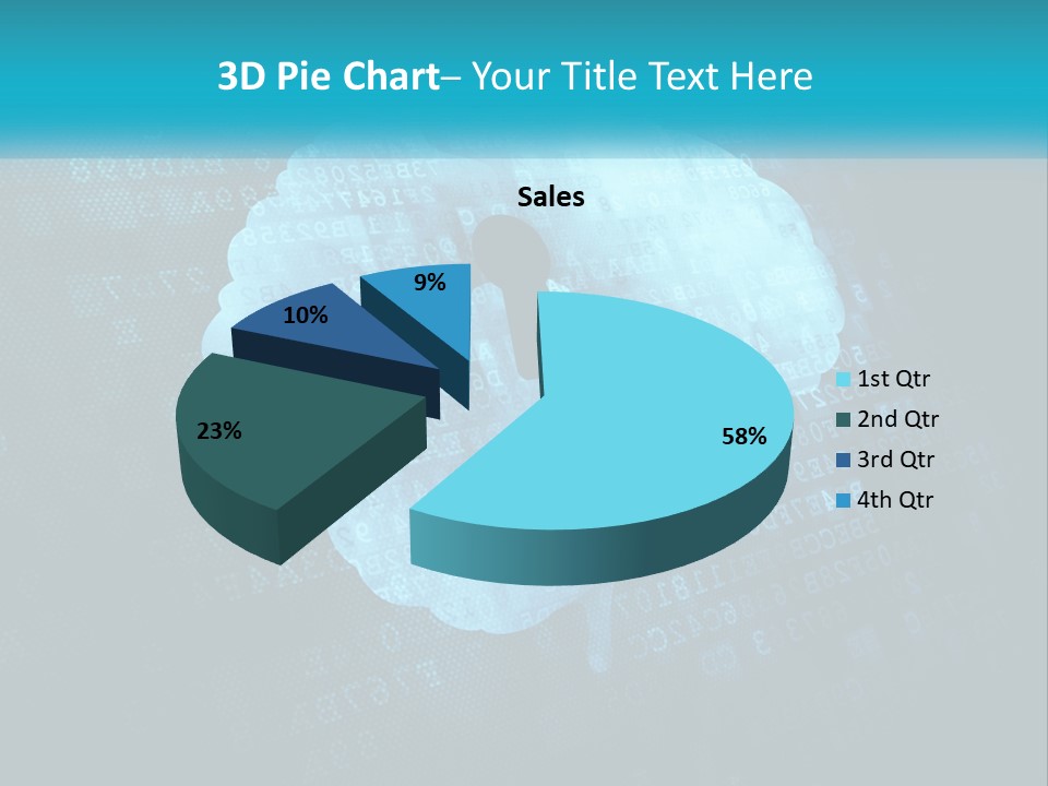 A Keyhole In The Middle Of A Cloud With Numbers In The Background PowerPoint Template