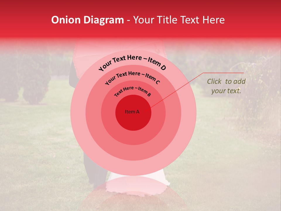 A Bride And Groom Holding A Red Umbrella PowerPoint Template