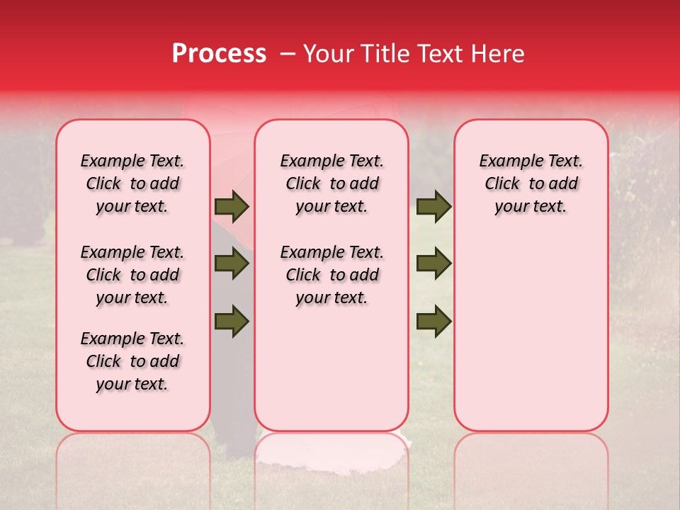 A Bride And Groom Holding A Red Umbrella PowerPoint Template