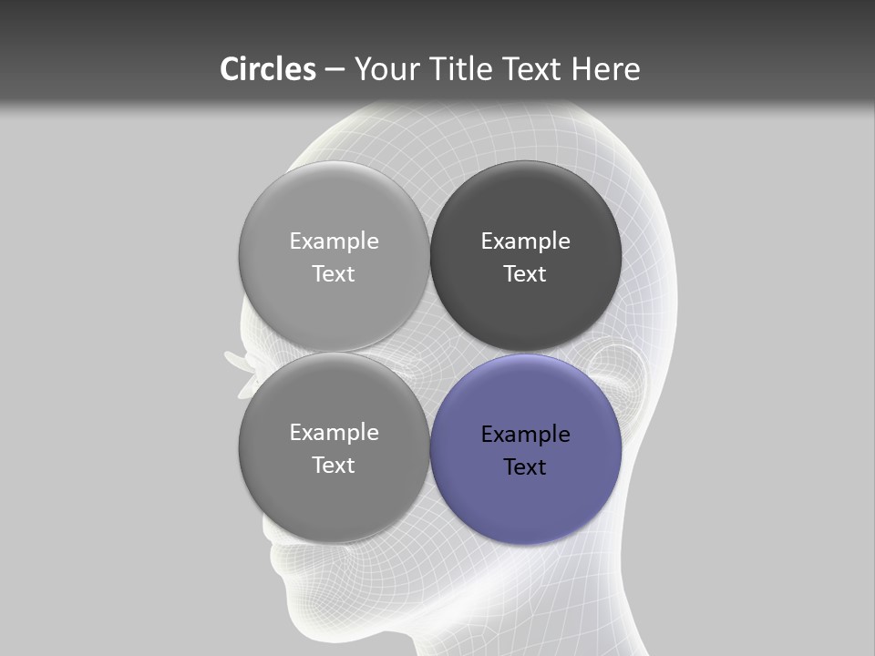 A 3D Image Of A Human Head With A Black Background PowerPoint Template