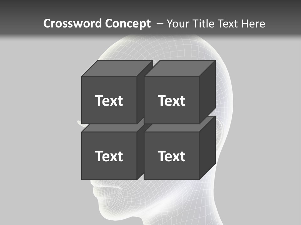 A 3D Image Of A Human Head With A Black Background PowerPoint Template
