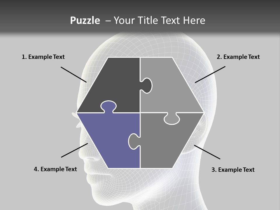 A 3D Image Of A Human Head With A Black Background PowerPoint Template