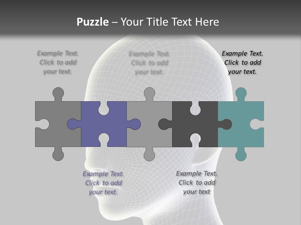A 3D Image Of A Human Head With A Black Background PowerPoint Template