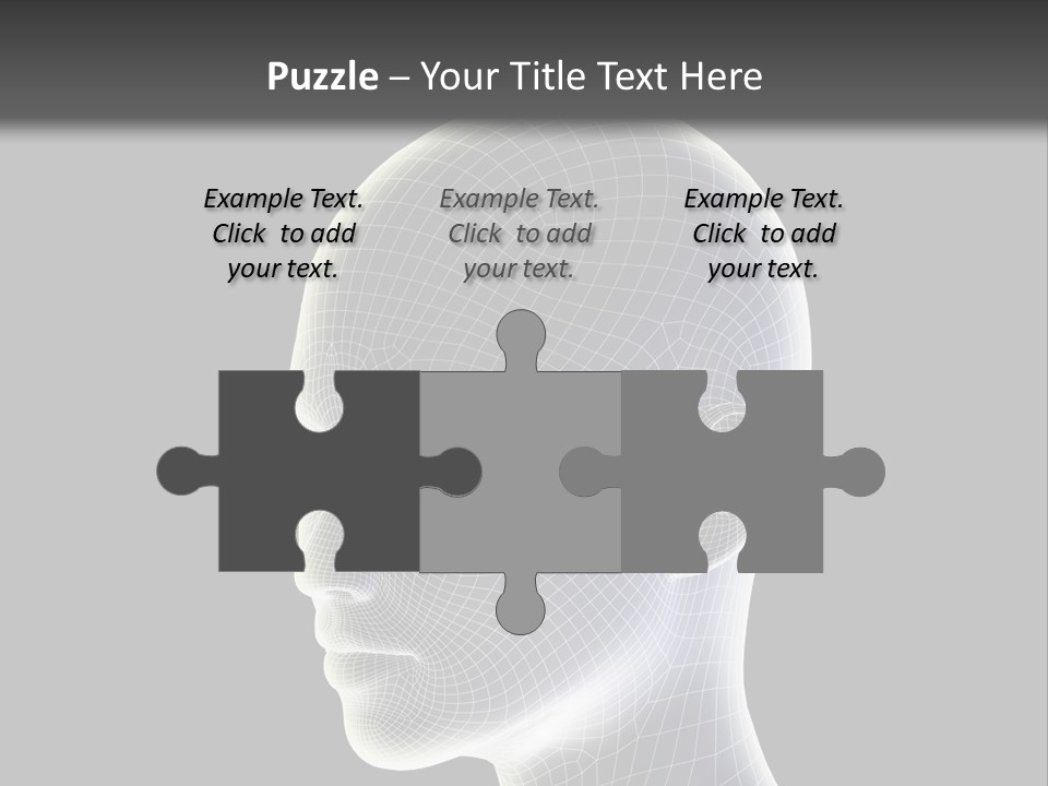 A 3D Image Of A Human Head With A Black Background PowerPoint Template