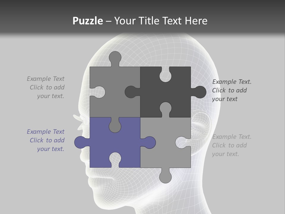 A 3D Image Of A Human Head With A Black Background PowerPoint Template