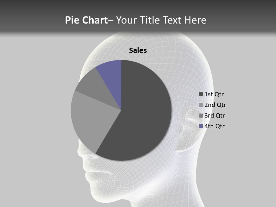 A 3D Image Of A Human Head With A Black Background PowerPoint Template