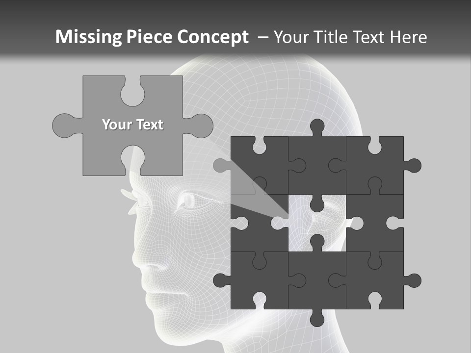 A 3D Image Of A Human Head With A Black Background PowerPoint Template
