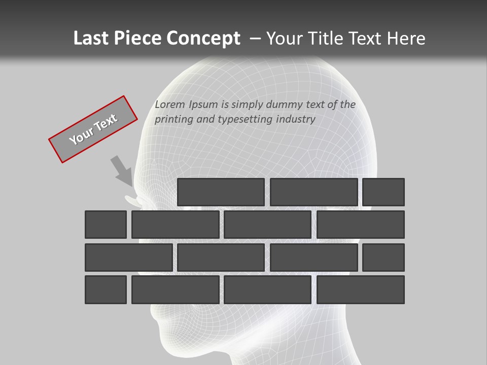 A 3D Image Of A Human Head With A Black Background PowerPoint Template