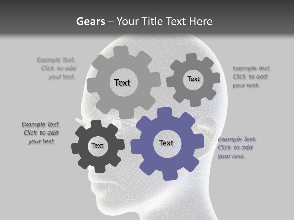 A 3D Image Of A Human Head With A Black Background PowerPoint Template