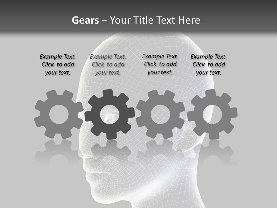 A 3D Image Of A Human Head With A Black Background PowerPoint Template