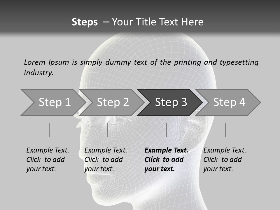 A 3D Image Of A Human Head With A Black Background PowerPoint Template