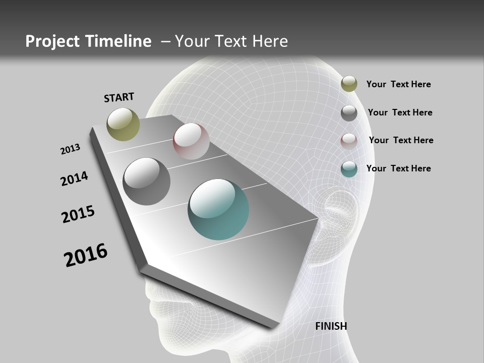 A 3D Image Of A Human Head With A Black Background PowerPoint Template