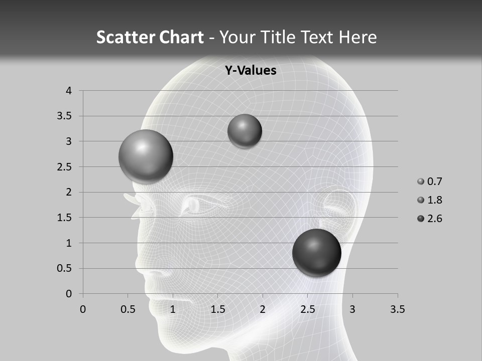 A 3D Image Of A Human Head With A Black Background PowerPoint Template